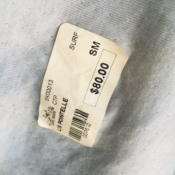 NWOT Save Khaki Pointelle Henley Surf Light Blue Long Sleeve Knit Shirt - Picture 6 of 9